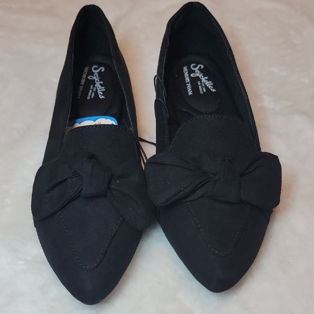 Seychelles Women's Elegant Black Flats With Memory Foam Sz 6.5